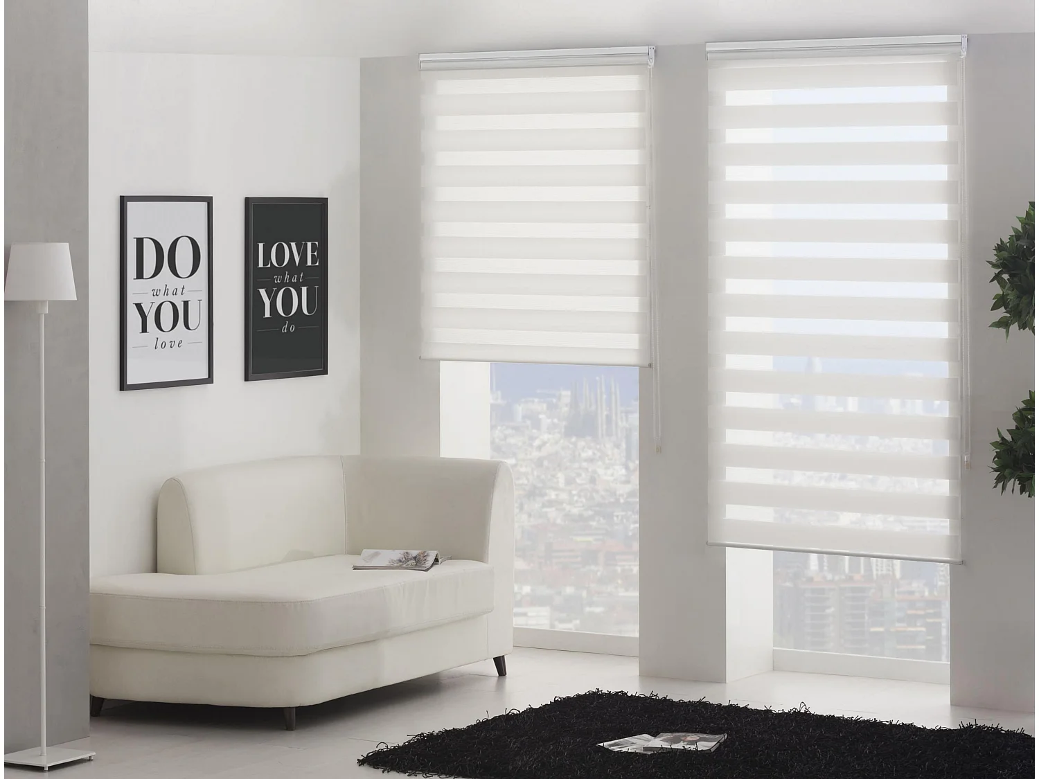 Store enrouleur Polyester Translucide Multicolore