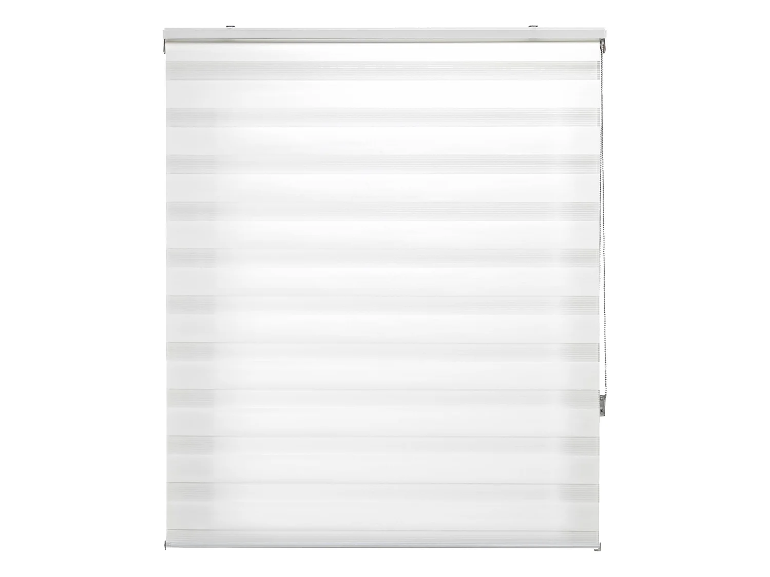 Tweekleurig dag- en nachtrolgordijn met dubbele weving en handketting