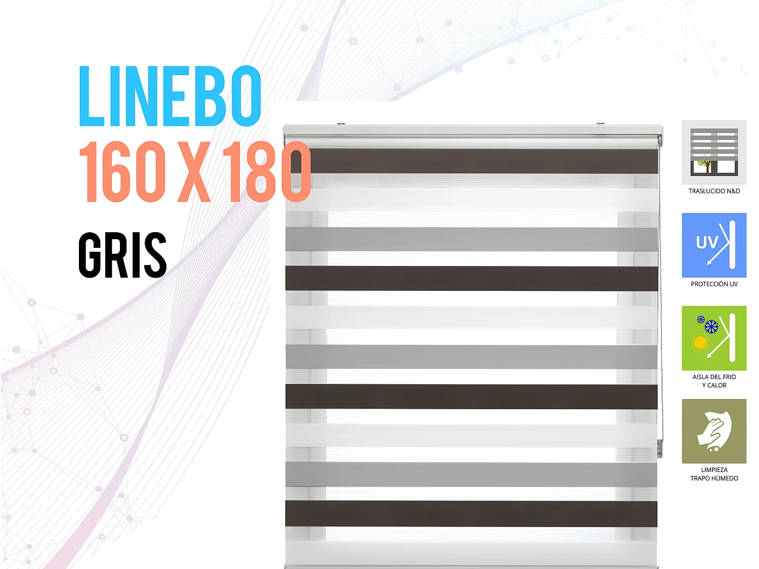 Cortina de rolo tricolor noite e dia com dupla tecelagem e corrente manual