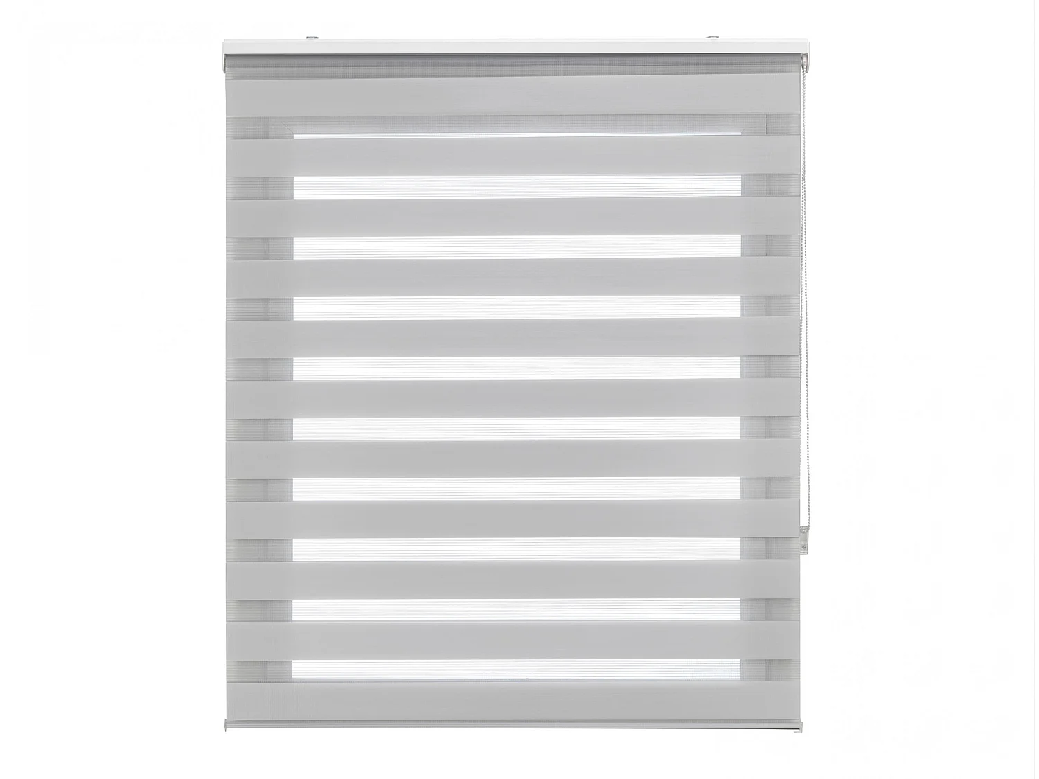 Tweekleurig dag- en nachtrolgordijn met dubbele weving en handketting