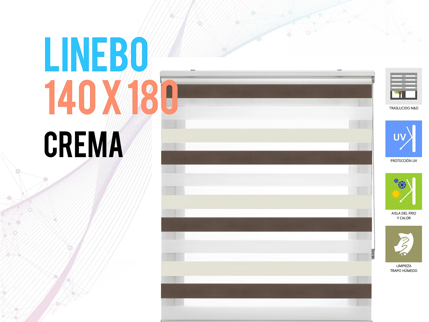 Store enrouleur Polyester Translucide Multicolore