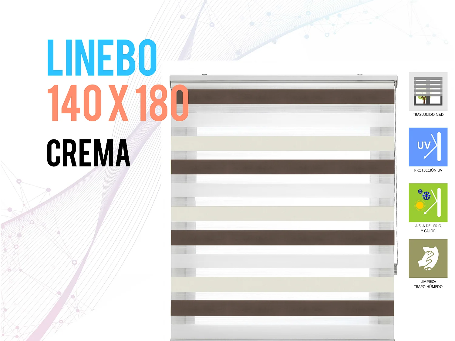 Store enrouleur Polyester Translucide Multicolore