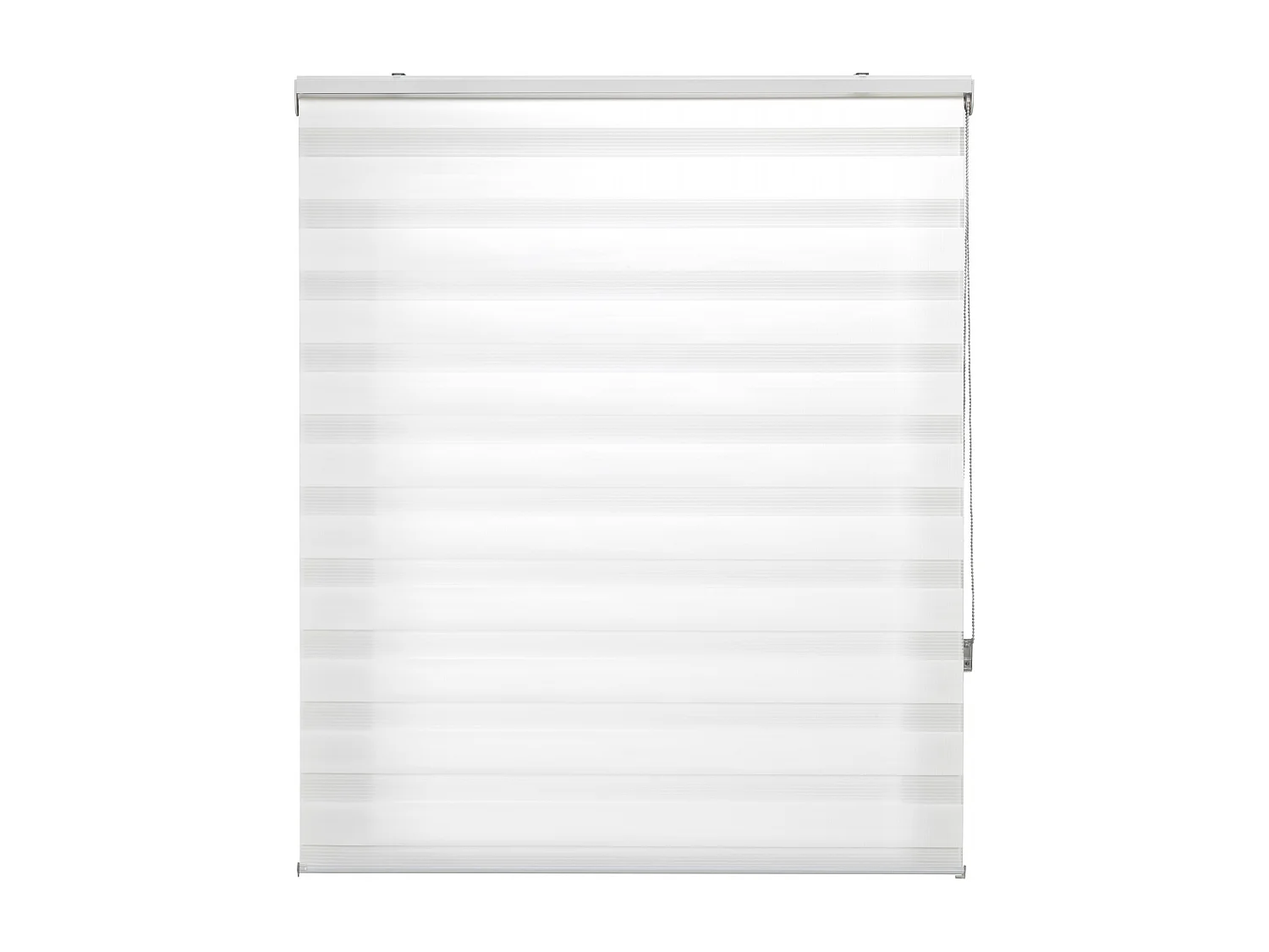 Tweekleurig dag- en nachtrolgordijn met dubbele weving en handketting