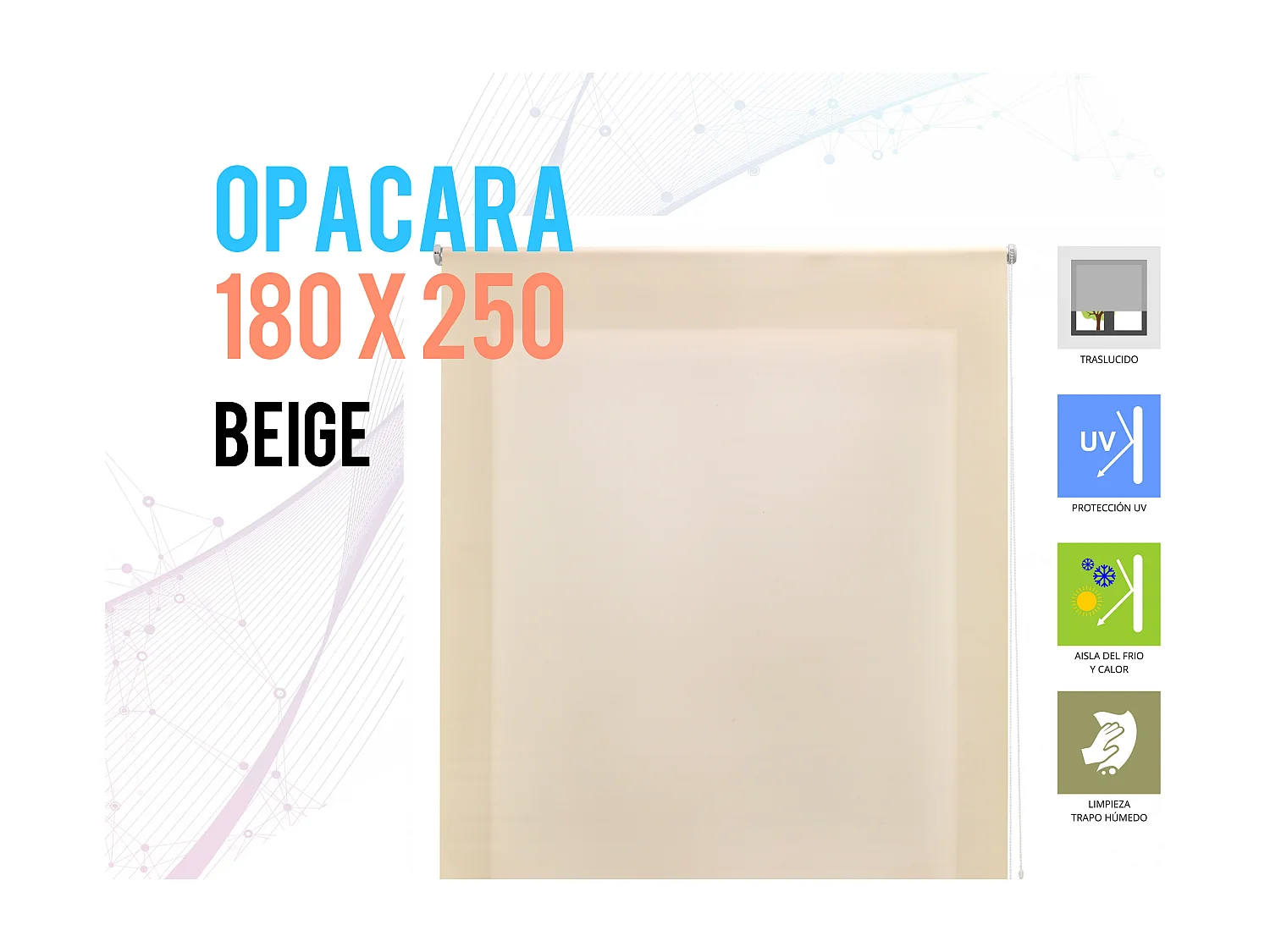 Store enrouleur Polyester Opaque Multicolore