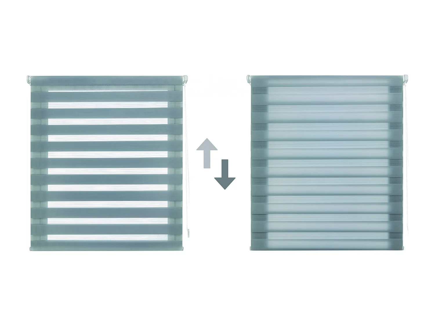 Cortina de rolo  noite e dia bicolor com tricô duplo e corrente manual