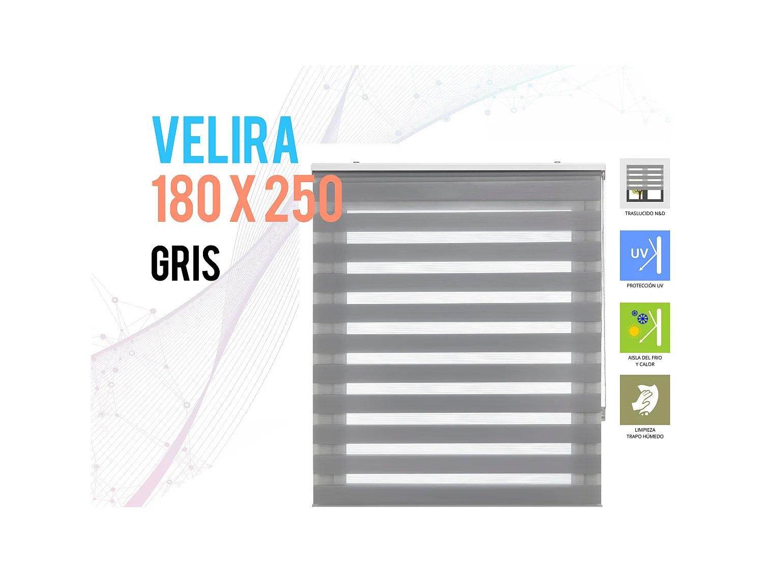 Store enrouleur Polyester Translucide Multicolore