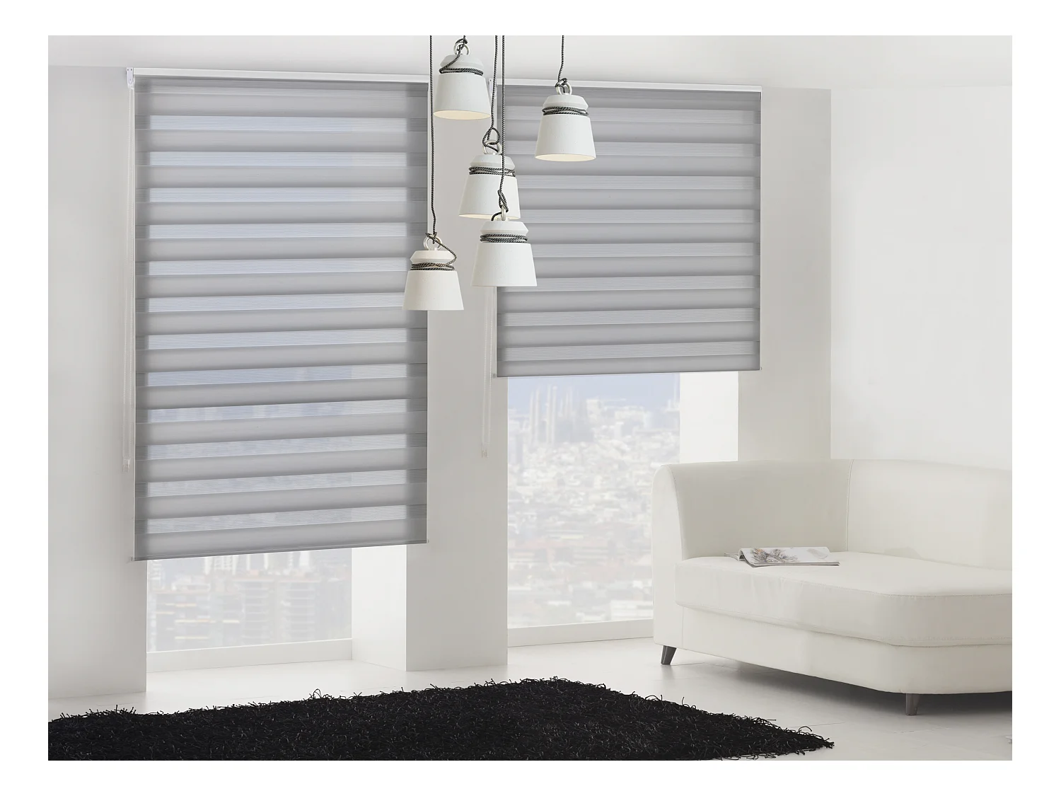 Store enrouleur Polyester Translucide Multicolore