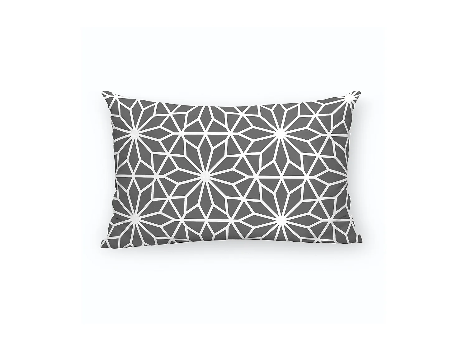 Housse de coussin 100% coton 1 pièce gris imprimé géométrique Coton