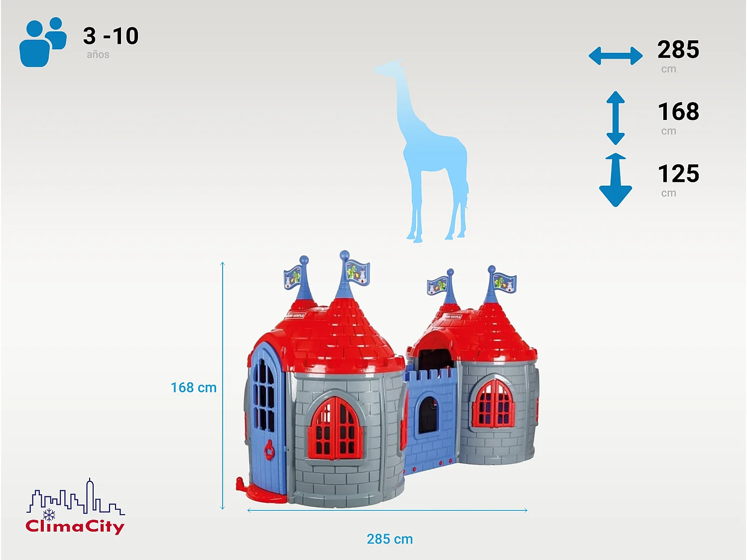 Château pour enfants en plastique avec deux tours CASTLE DU DRAGON DOUBLE