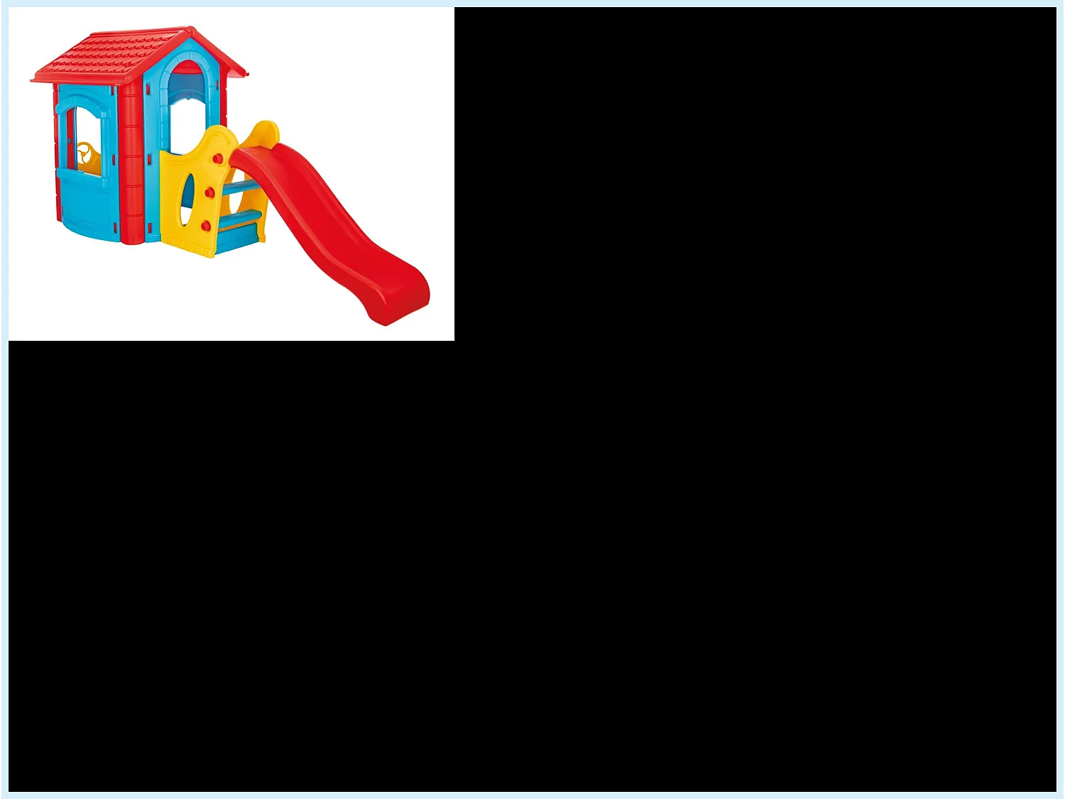 Plastic speelhuisje met glijbaan HAPPY HOUSE WITH SLIDE