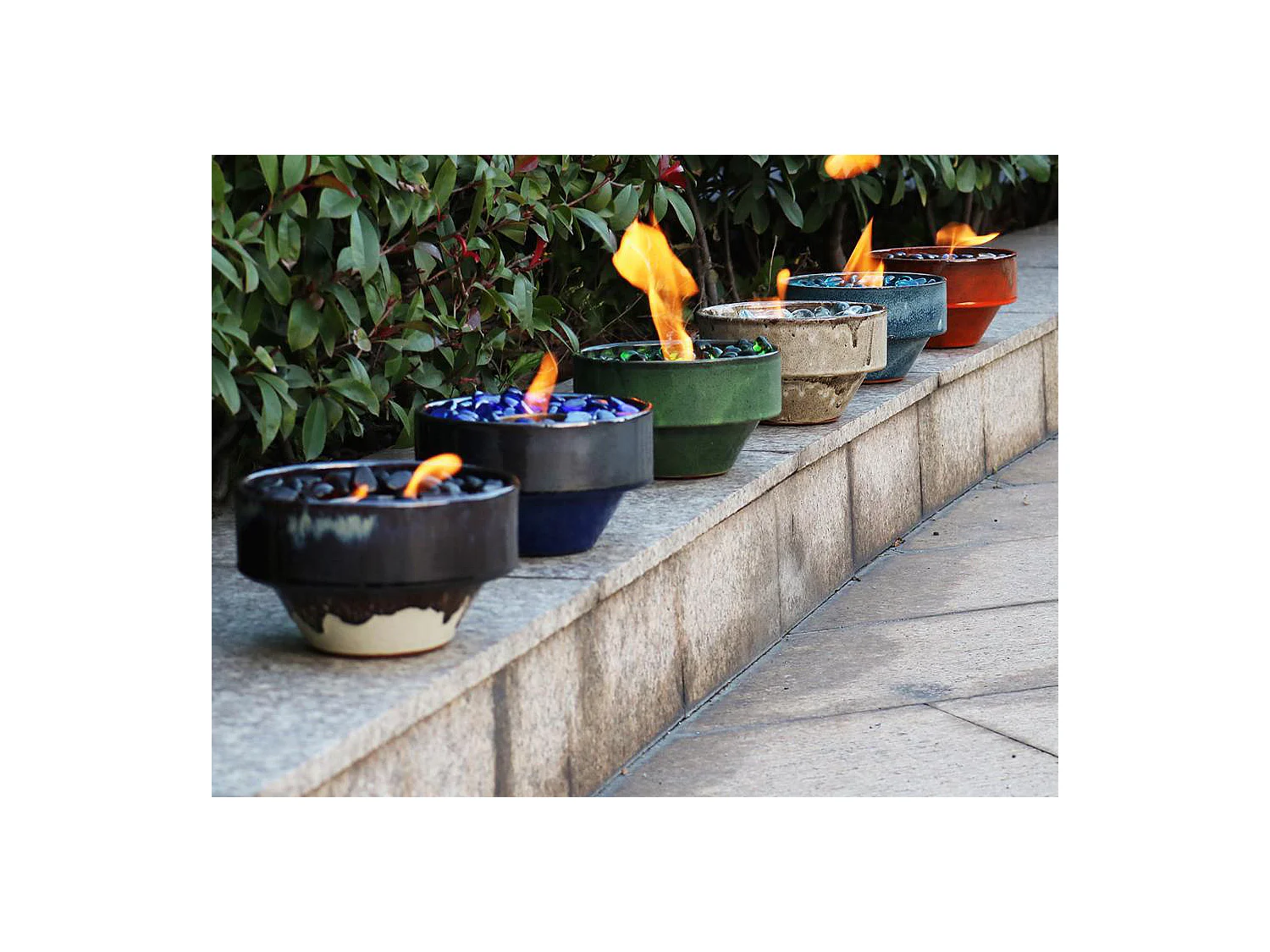 Piedras decorativas de cristal azul para chimenea de etanol