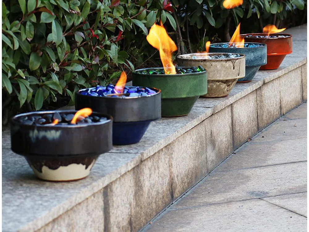 Piedras decorativas de cristal azul para chimenea de etanol