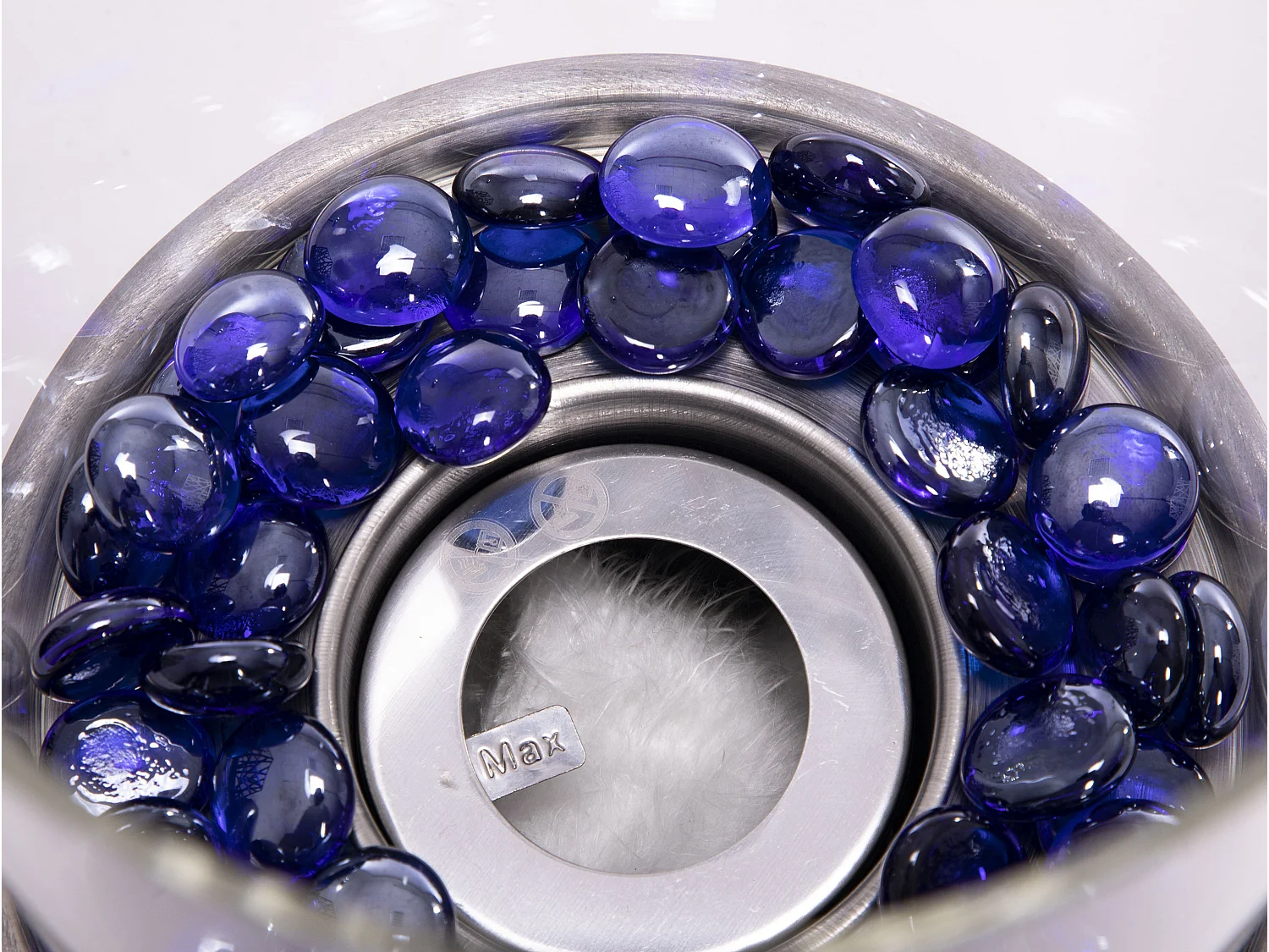 Piedras decorativas de cristal azul para chimenea de etanol