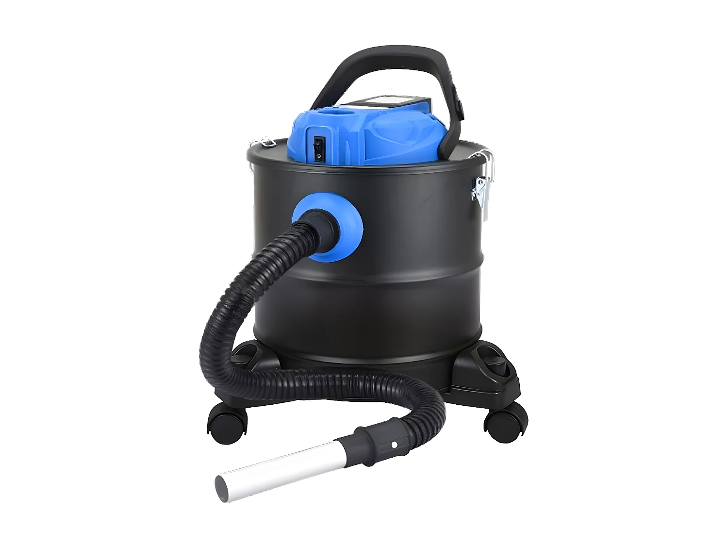 Aspiratore per caminetto e cenere da barbecue con bomboletta da 20L e ruote. Batteria ricaricabile al litio da 18V