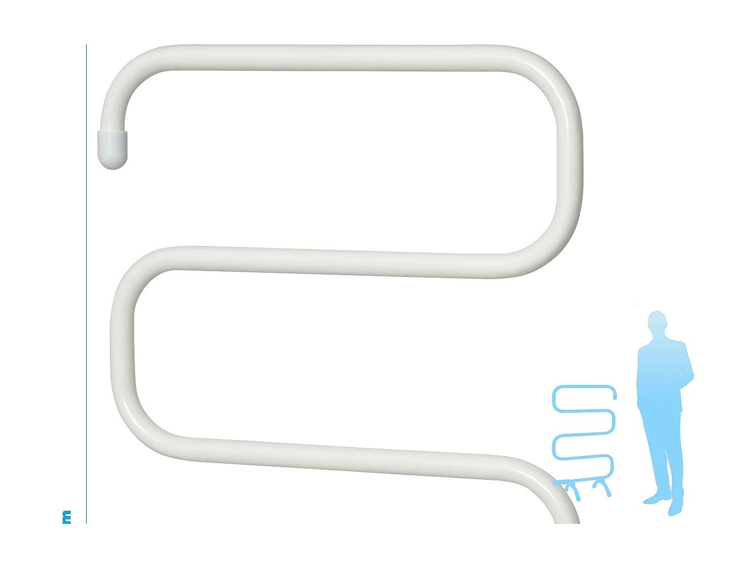 Toalheiro branco com design moderno em alumínio