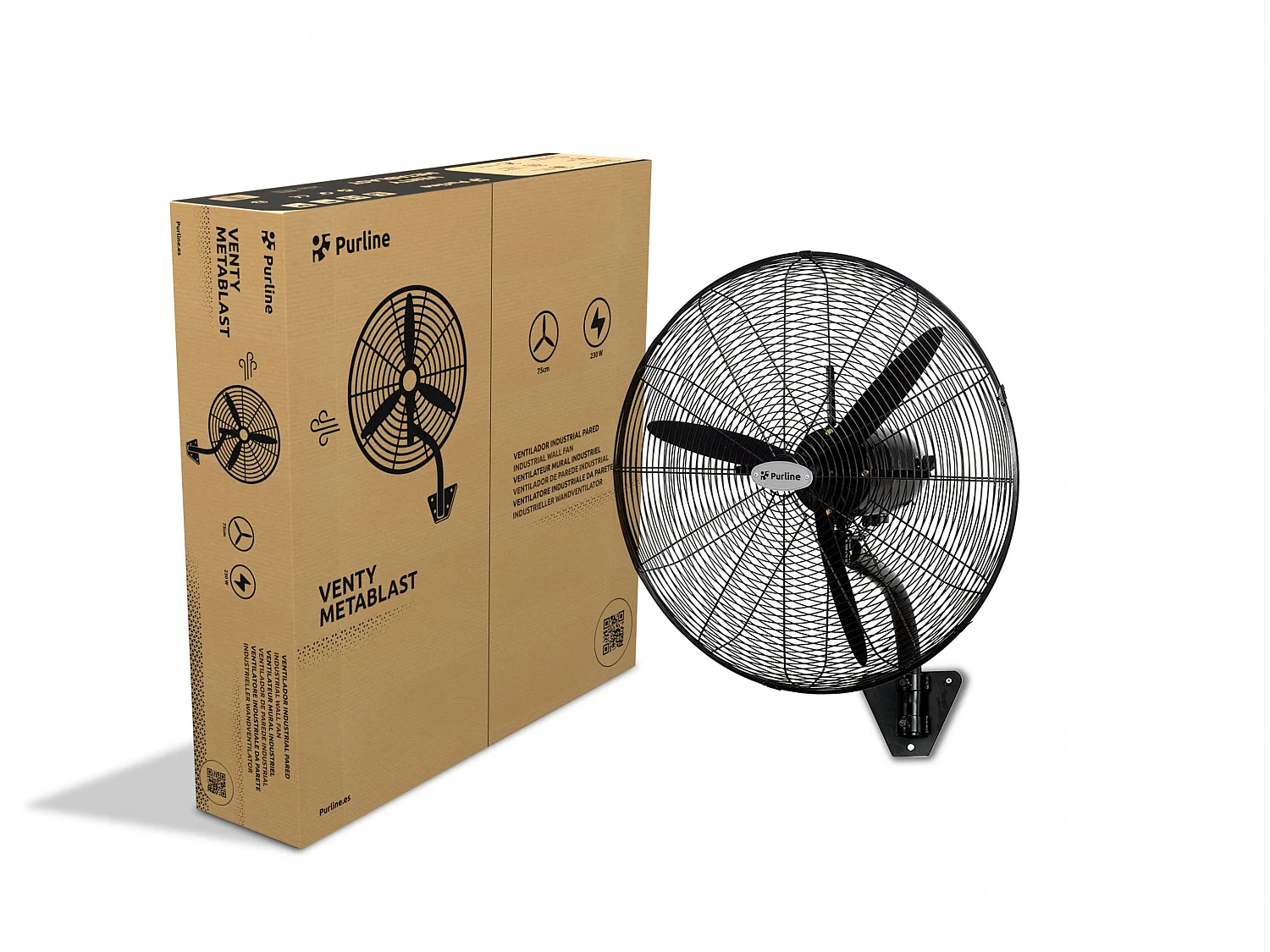 Ventilateur mural industriel 230W avec pales en aluminium