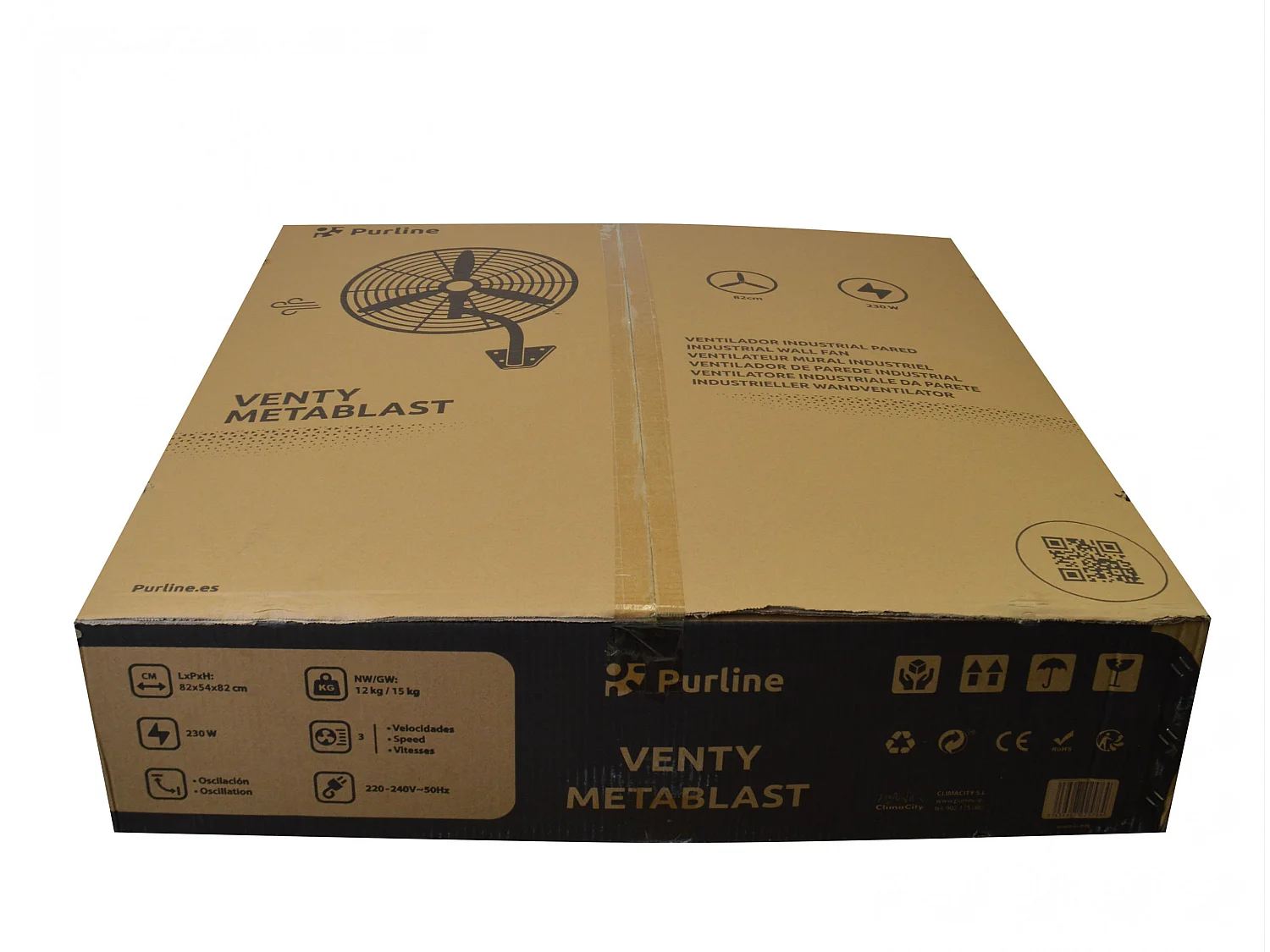 Ventilateur mural industriel 230W avec pales en aluminium