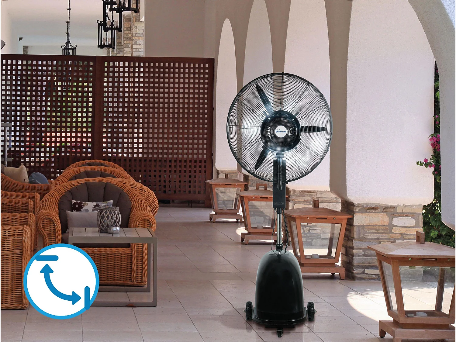 Ventilateur brumisateur à haut débit et réservoir de 49 L