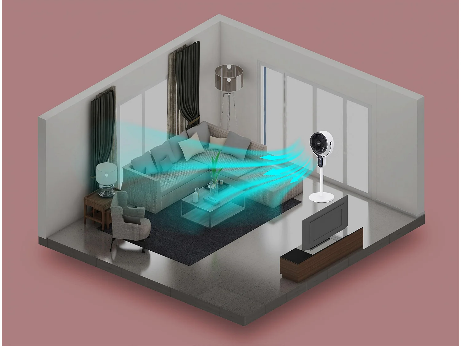 Ventilador digital de mesa e de chão