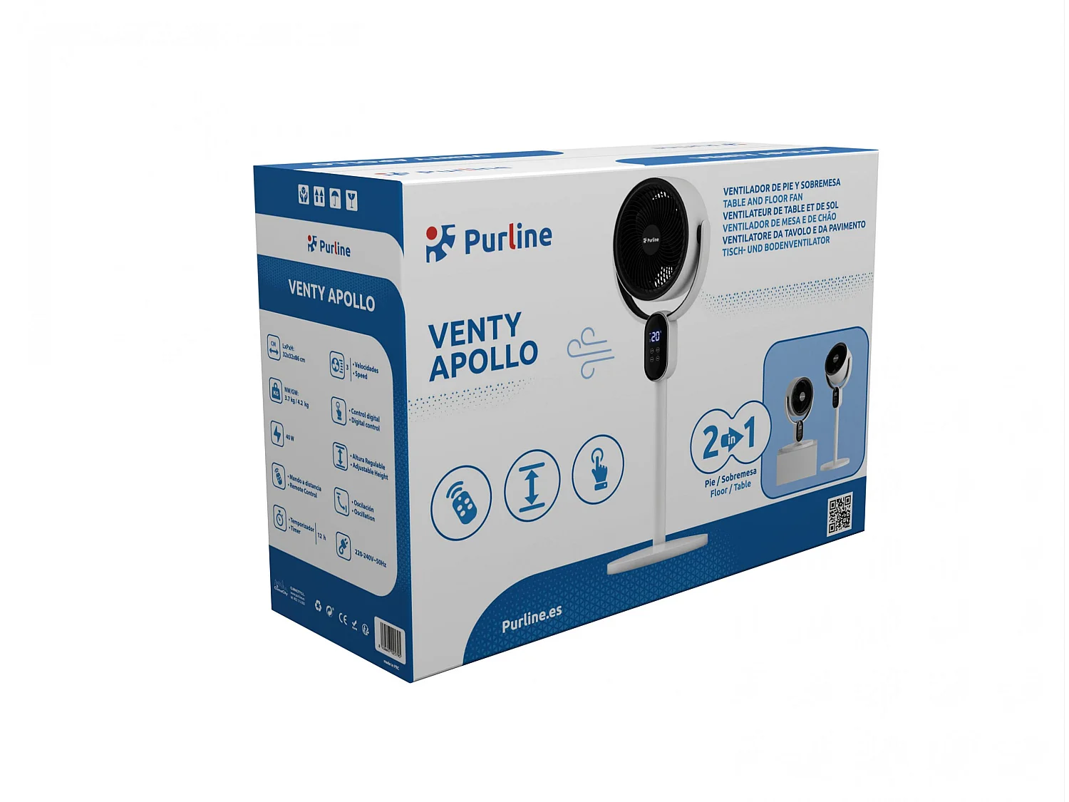 Ventilador digital de mesa e de chão