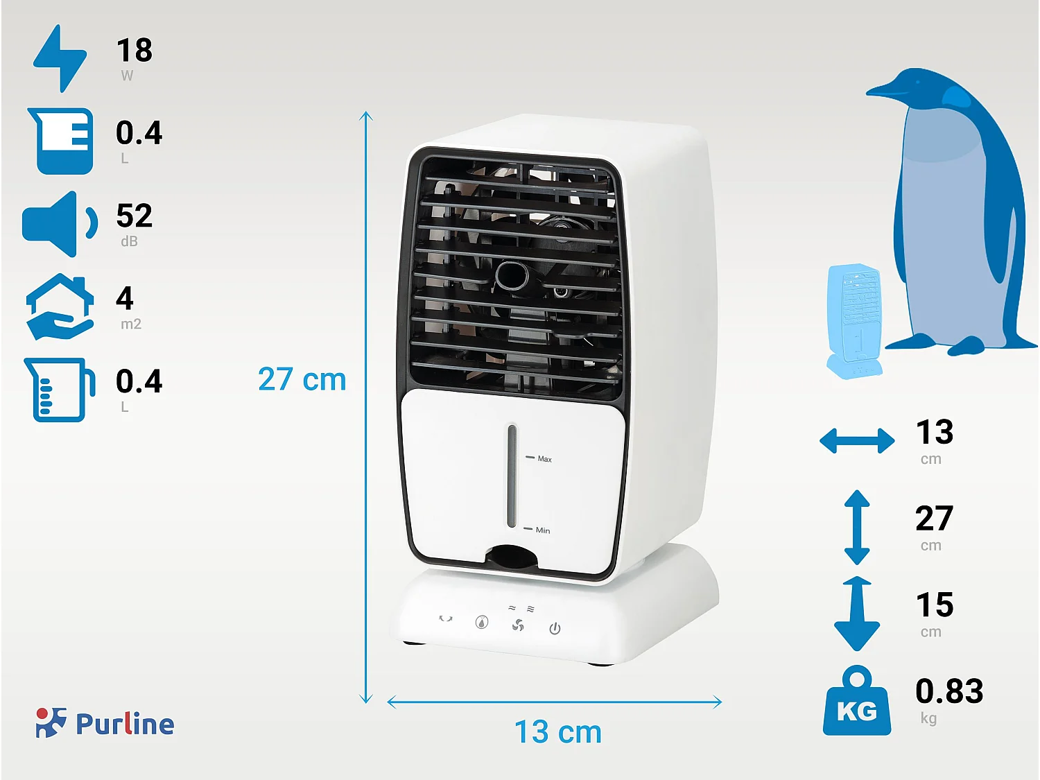 Ventilateur brumisateur de table avec 3 vitesses