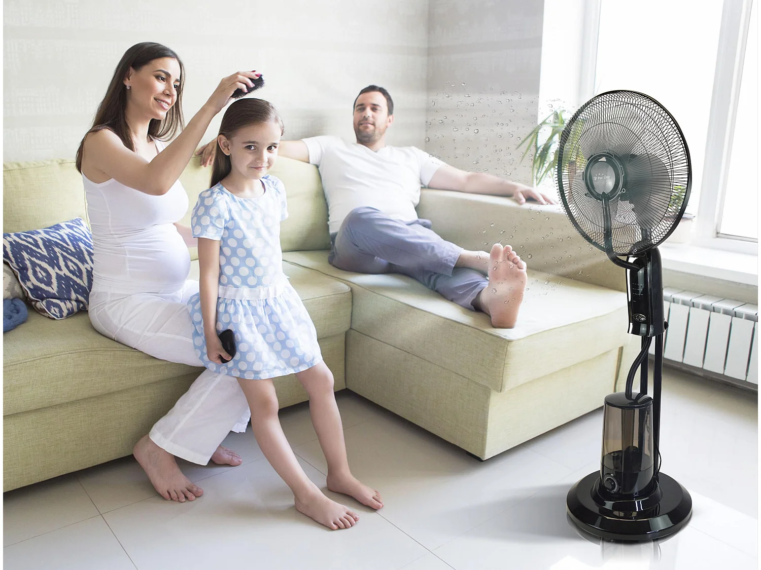 Ventilateur brumisateur à haut débit et 3 vitesses