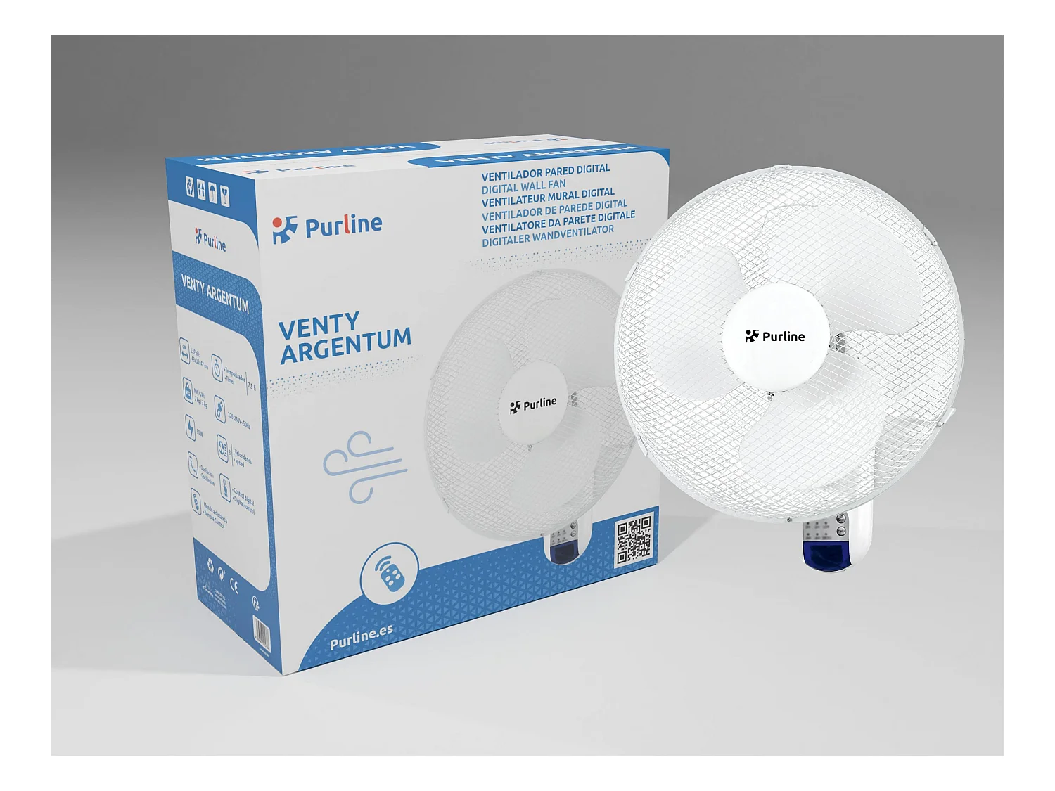 Digitale wandventilator met bediening