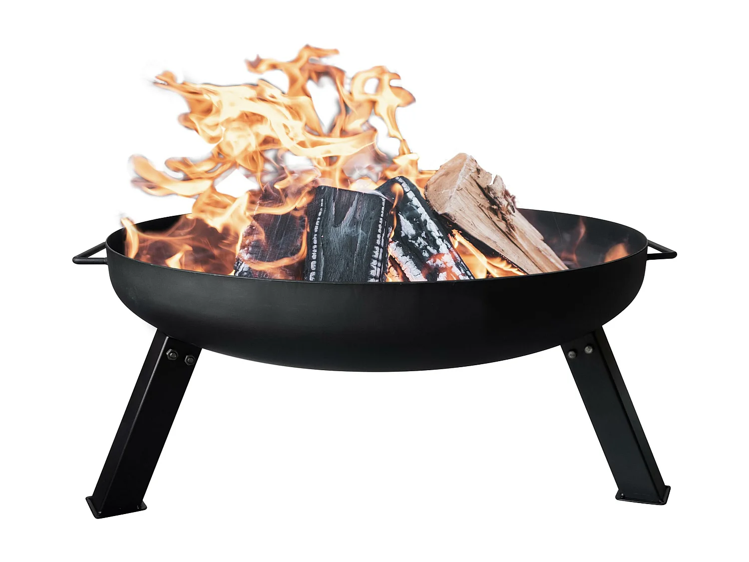 Braseiro de exterior com pernas de aço preto