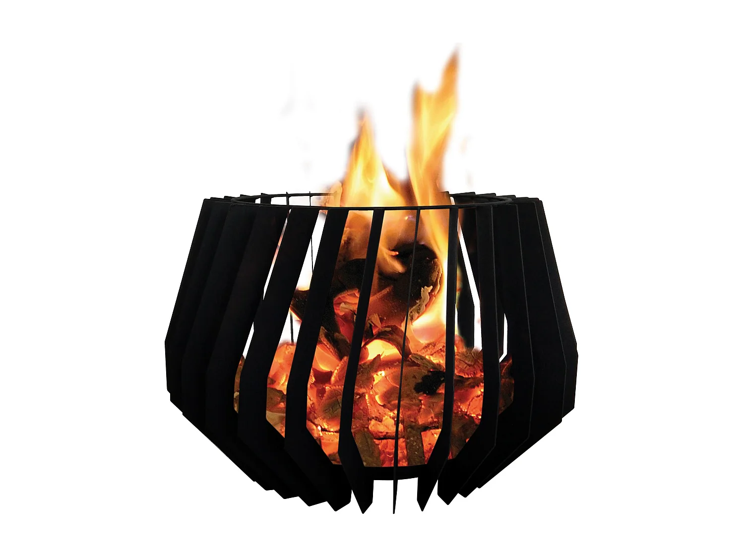 Brasero exterior de diseño bohemio en acero negro