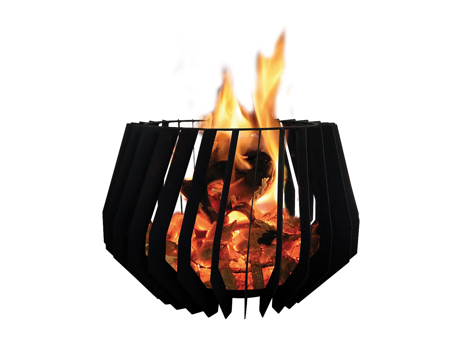 Brasero de jardin au design bohème en acier noir