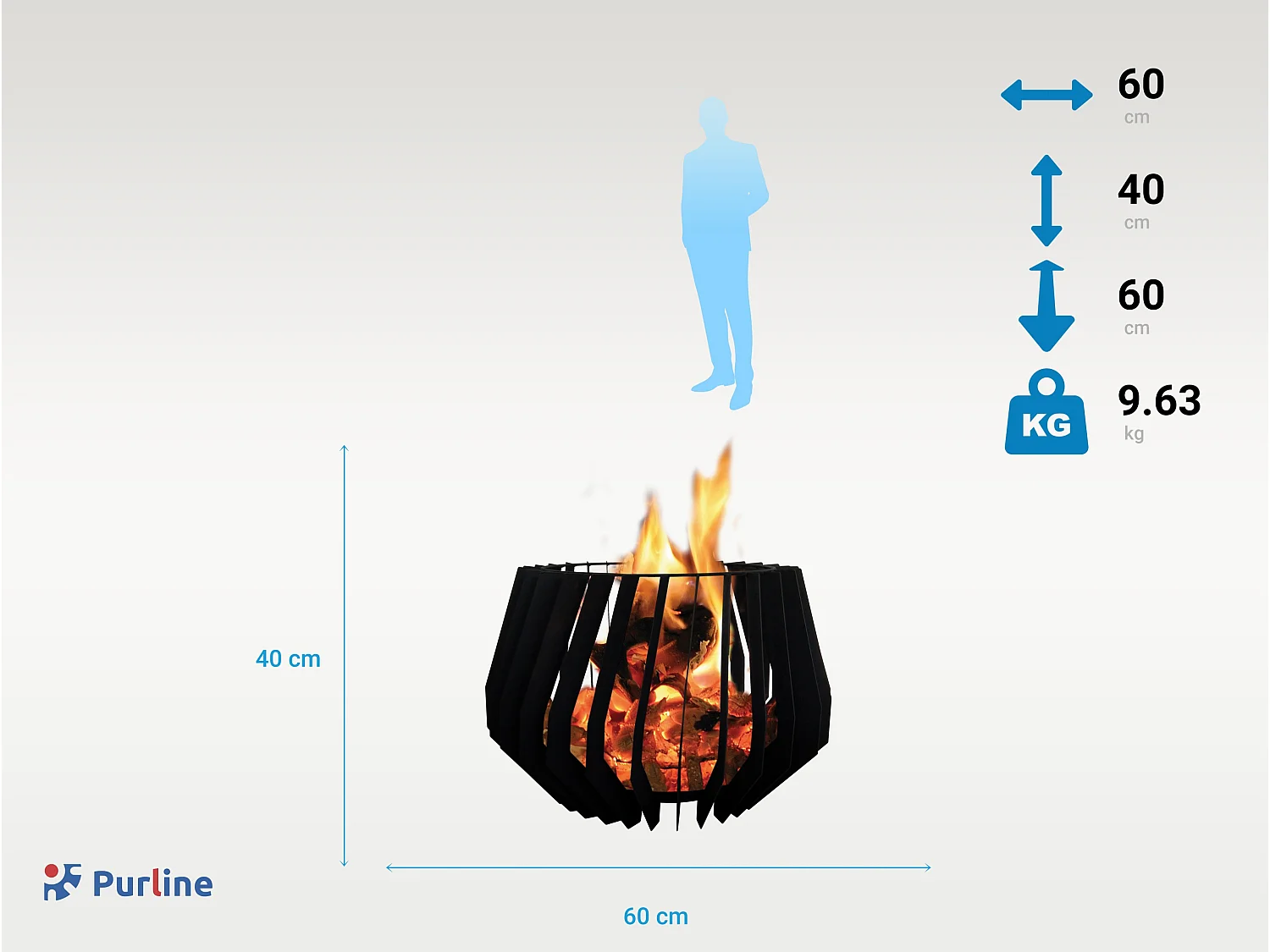 Brasero de jardin au design bohème en acier noir