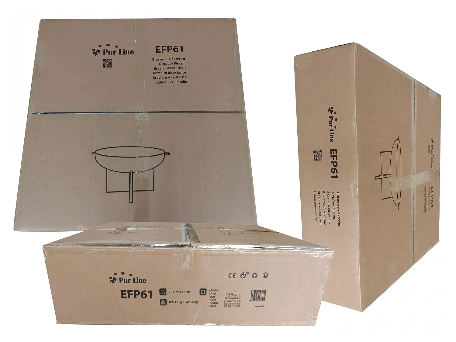 Braseiro circular de exterior em aço