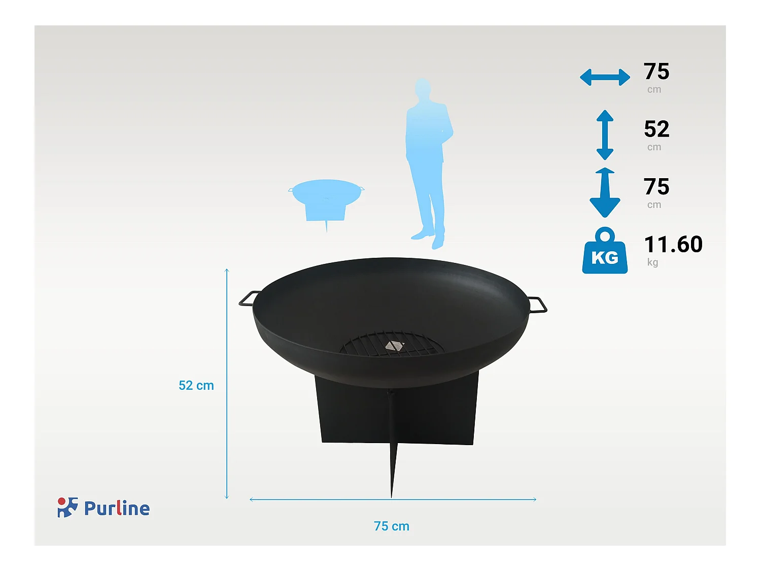 Brasero de jardin circulaire en acier noir