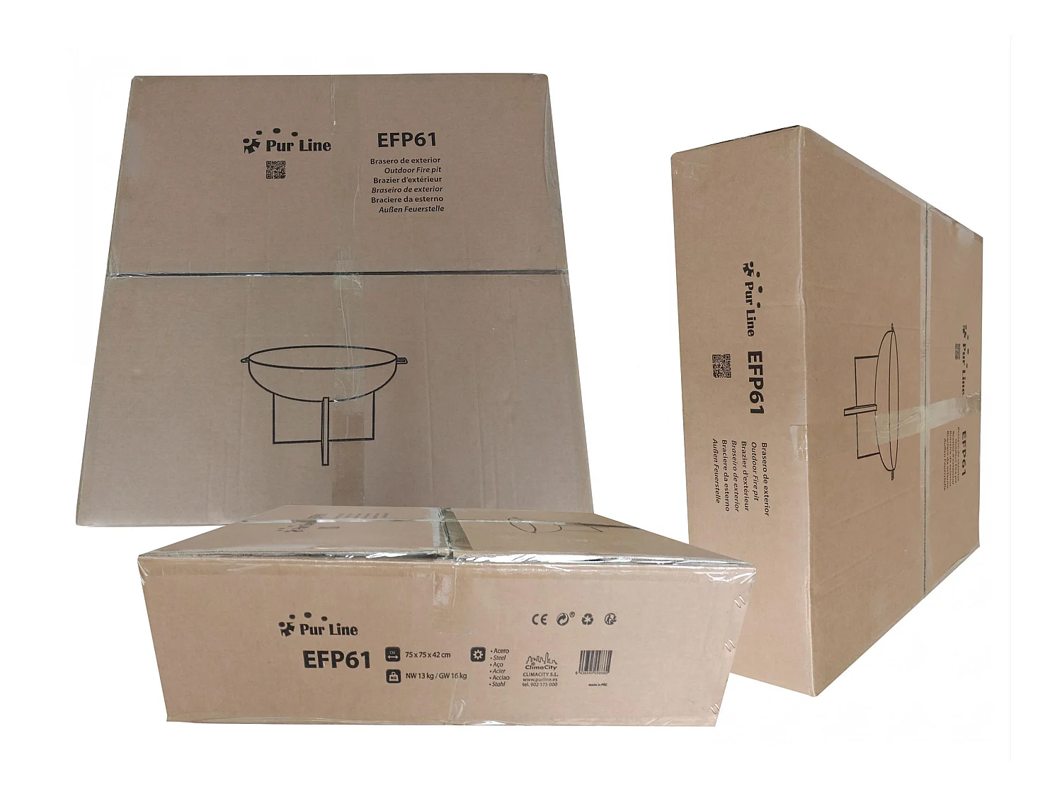 Brasero de jardin circulaire en acier noir