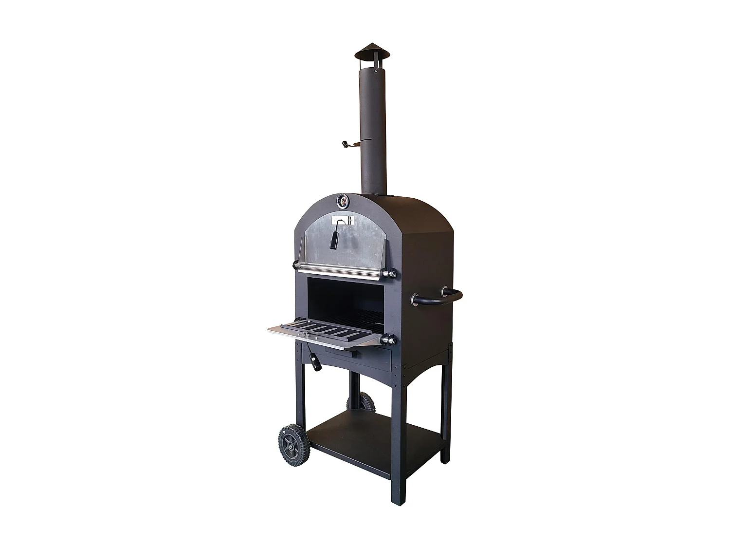 Forno exterior com pedra cerâmica para pizzas