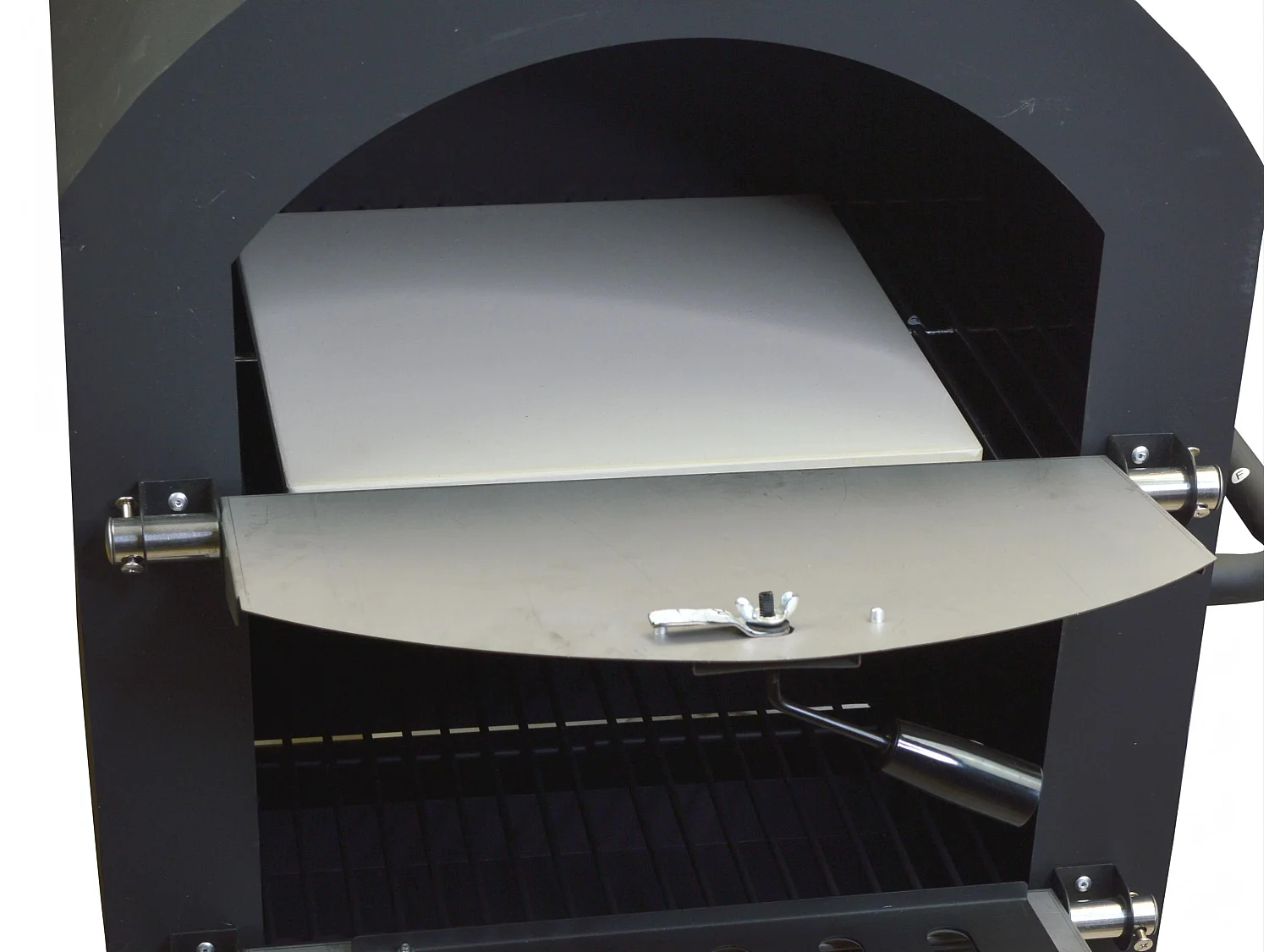 Forno exterior com pedra cerâmica para pizzas