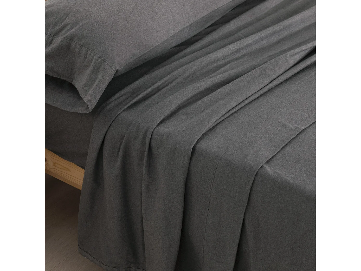 Juego SÃ¡banas Franela Anthracite 100% algodÃ³n - 135