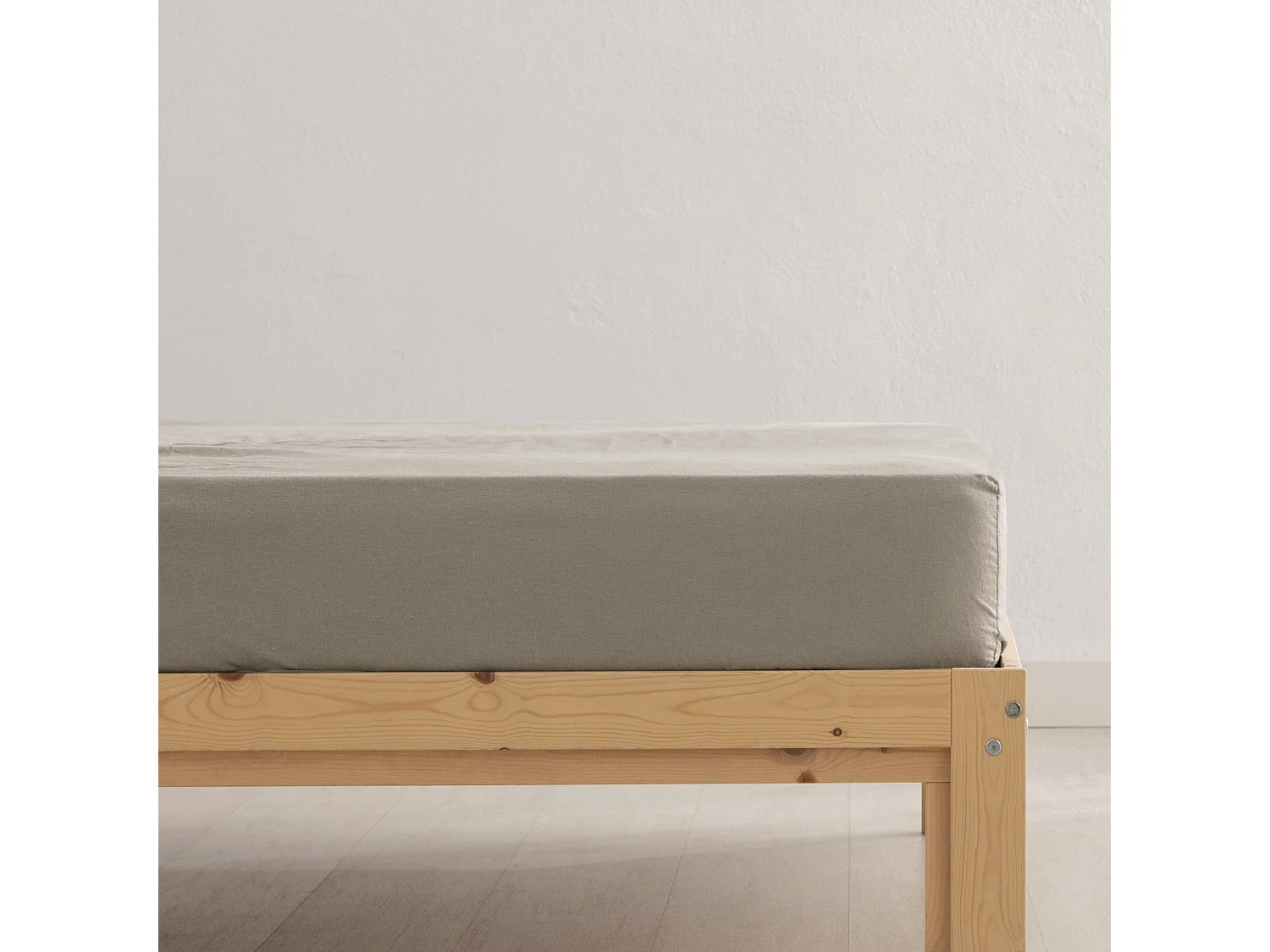 Ensemble de draps en flanelle Taupe 100% coton - 90