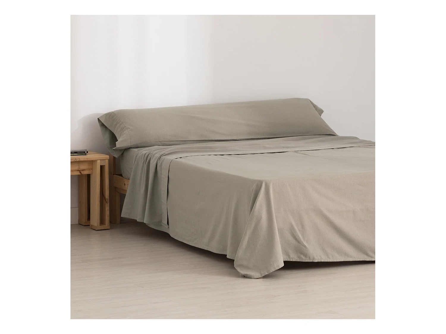 Juego SÃ¡banas Franela Taupe 100% algodÃ³n - 90