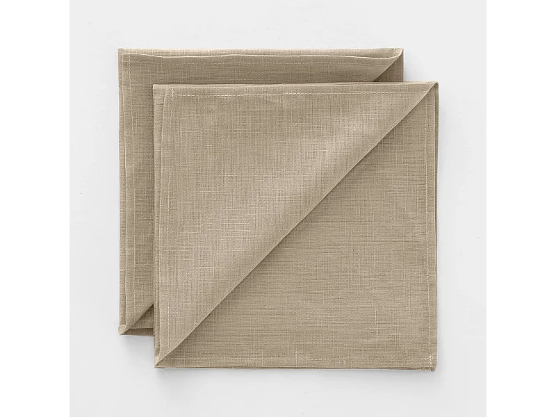 Pack 2 unidades servilletas Lino 100% Taupe 50x50 cm