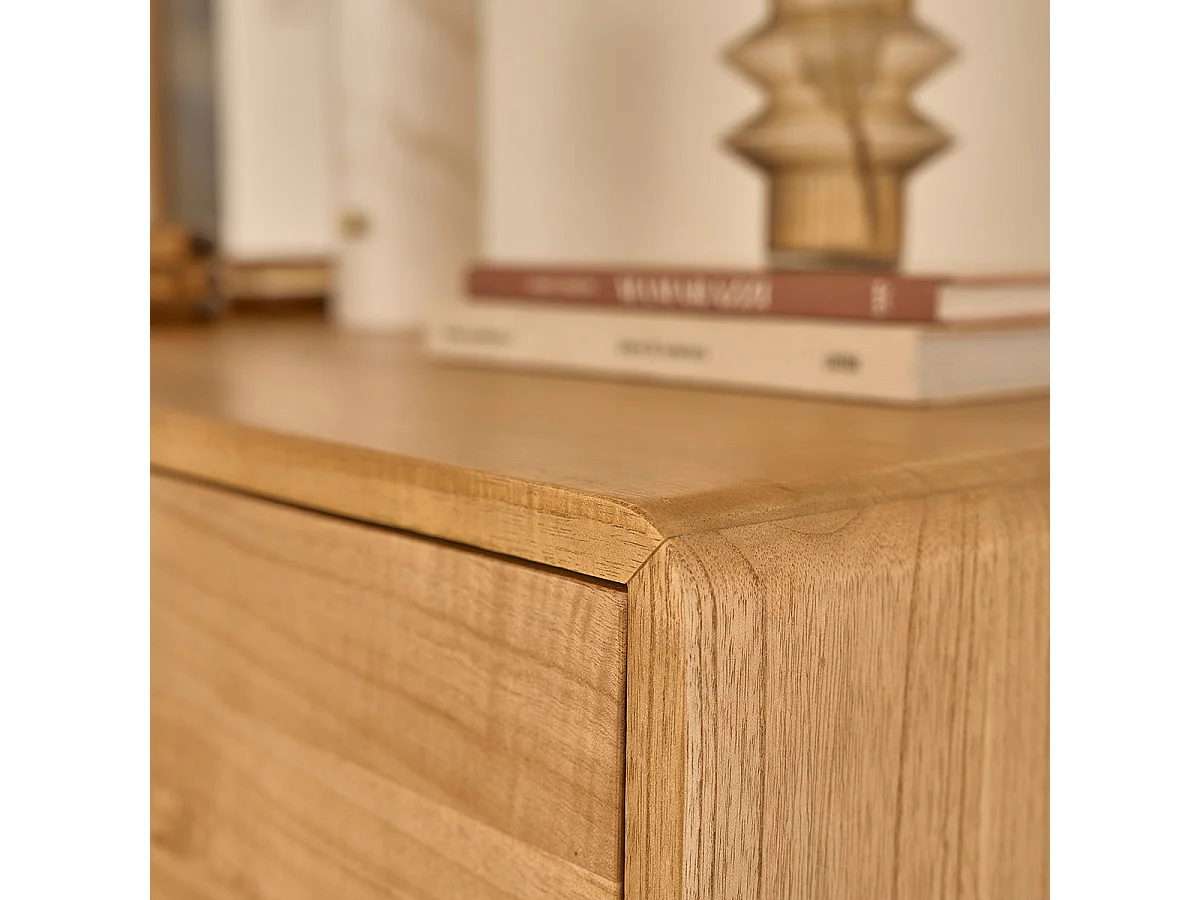 Cómoda de madera de mindi maciza de 90 cm