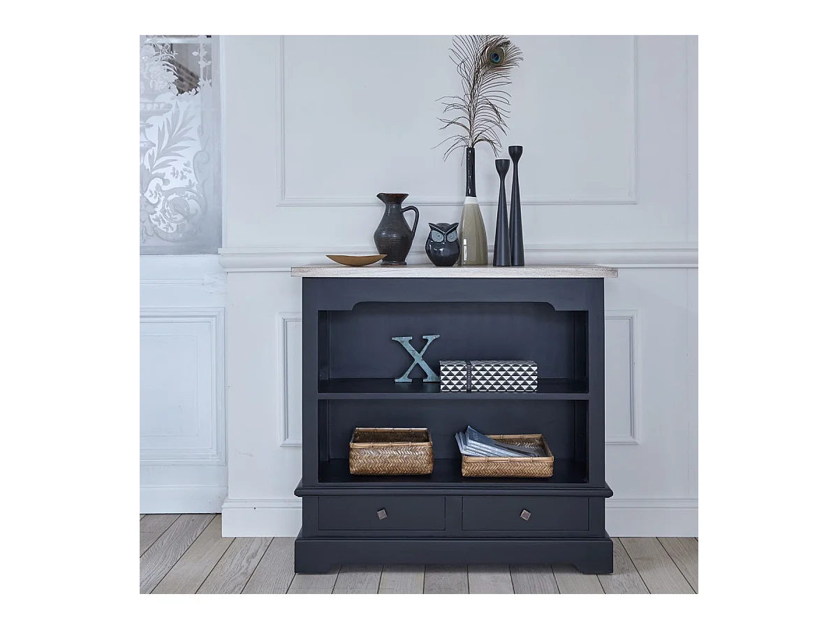 Commode en acajou massif et teck 95 cm