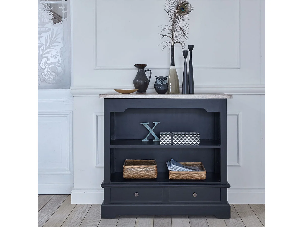 Commode en acajou massif et teck 95 cm