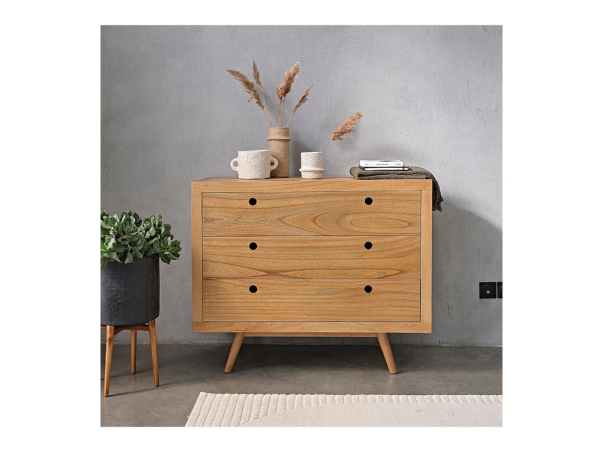 Commode en mindi massif 110 cm
