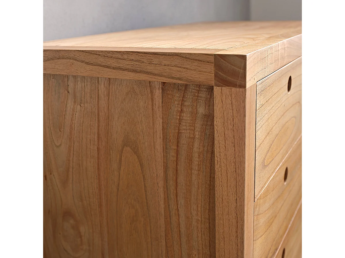 Commode en bois massif 110 cm 3 tiroirs