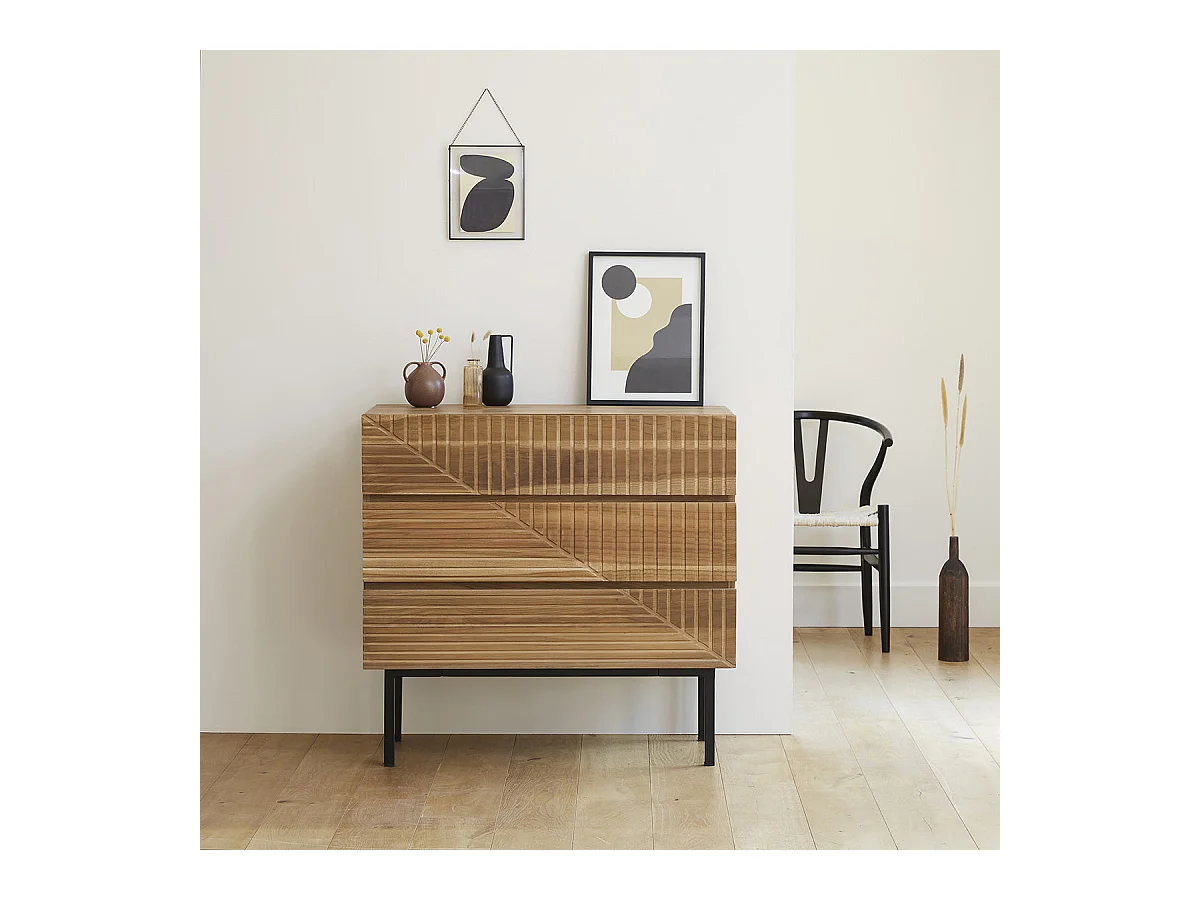 Commode en bois teck massif 95 cm