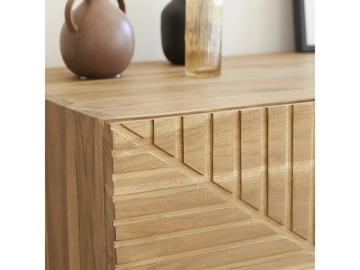 Commode en bois de teck 95 cm 3 tiroirs