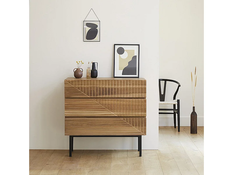 Comò in legno massello di teak 95 cm