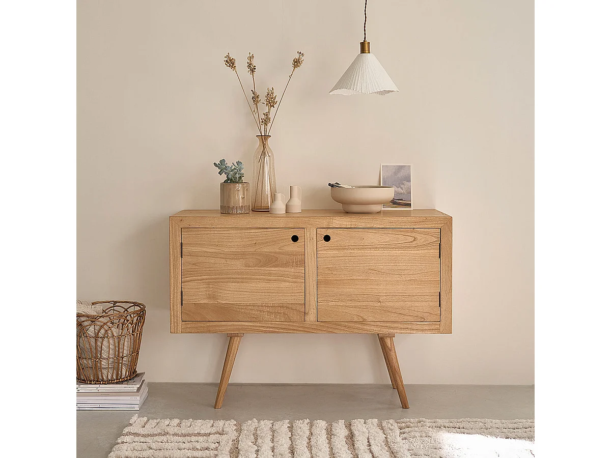 Cassettiera in mindi massello 120 cm