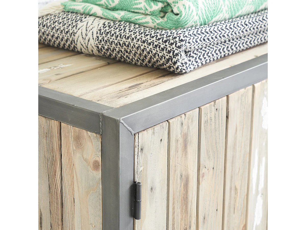 Cómoda de madera de pino reciclada maciza 150 cm